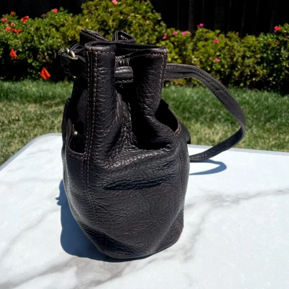 Vintage Coach Sonoma Drawstring Pebbeled Leather Bag in Black. #4923 - Picture 6 of 11